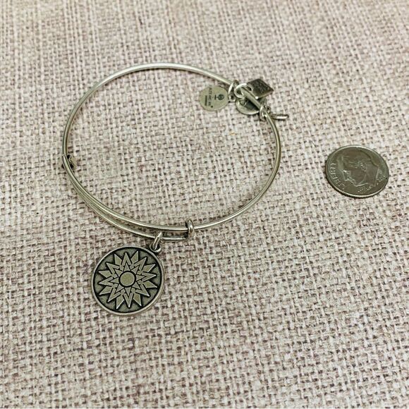 Alex and Ani Compass Rose Silver Bracelet - Picture 1 of 2